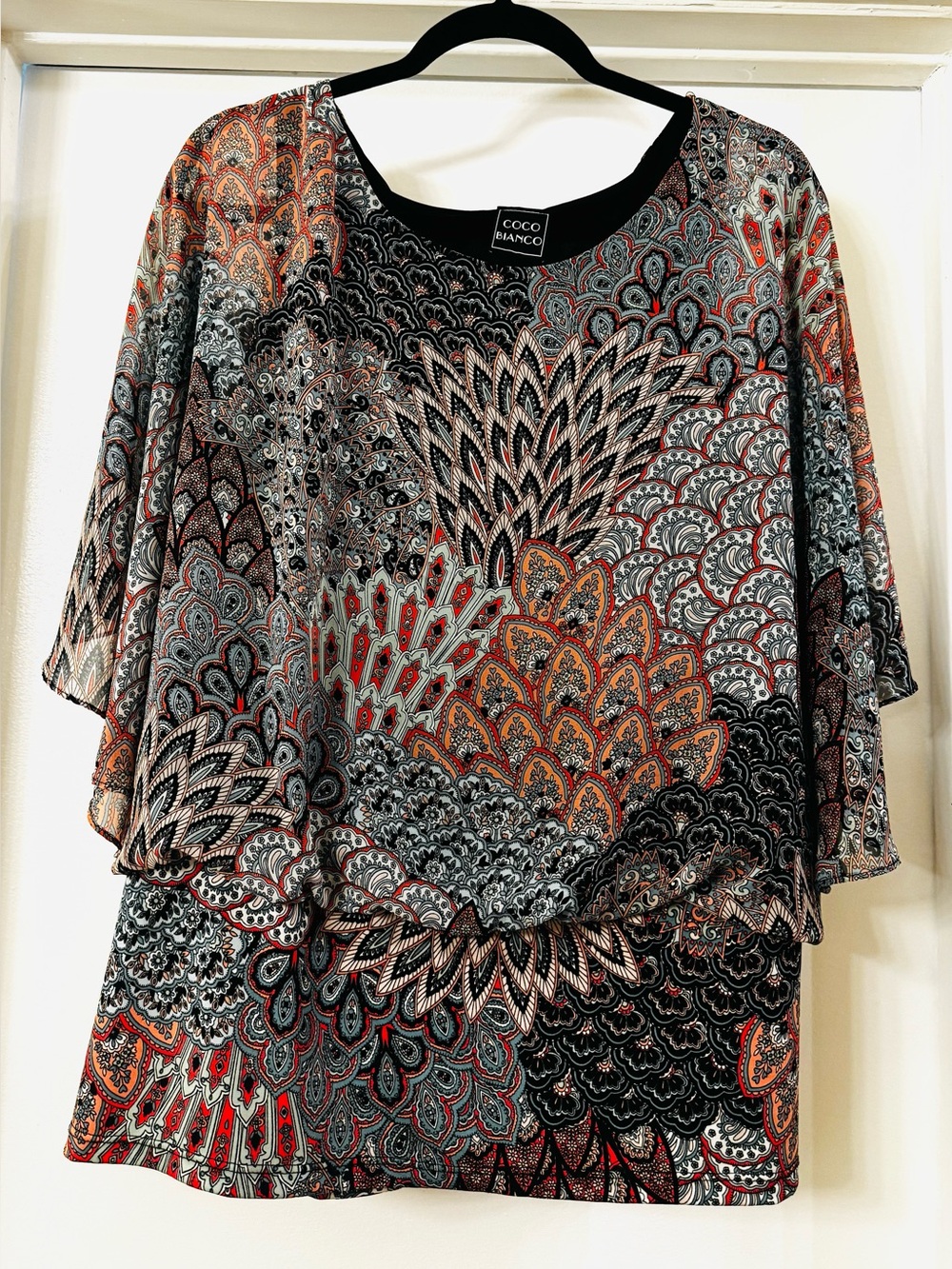 Coco Bianco Multicolor Printed Layered Blouse